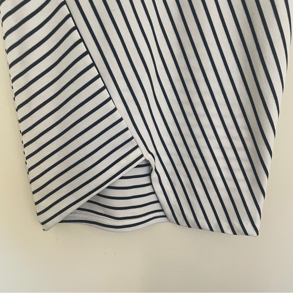 Zara Black and White Striped Asymmetrical Trafaluc Bodycon Dress - Picture 2 of 4